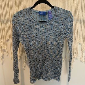 Y2K Mongolian-Knitted Long Sleeve Art Deco Fringe Hippie Sweater Shirt Sz L